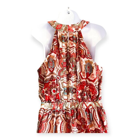 Ramy Brook Savanna High-Low Maxi Dress Red Print Silk Blend M NWT - Picture 8 of 14